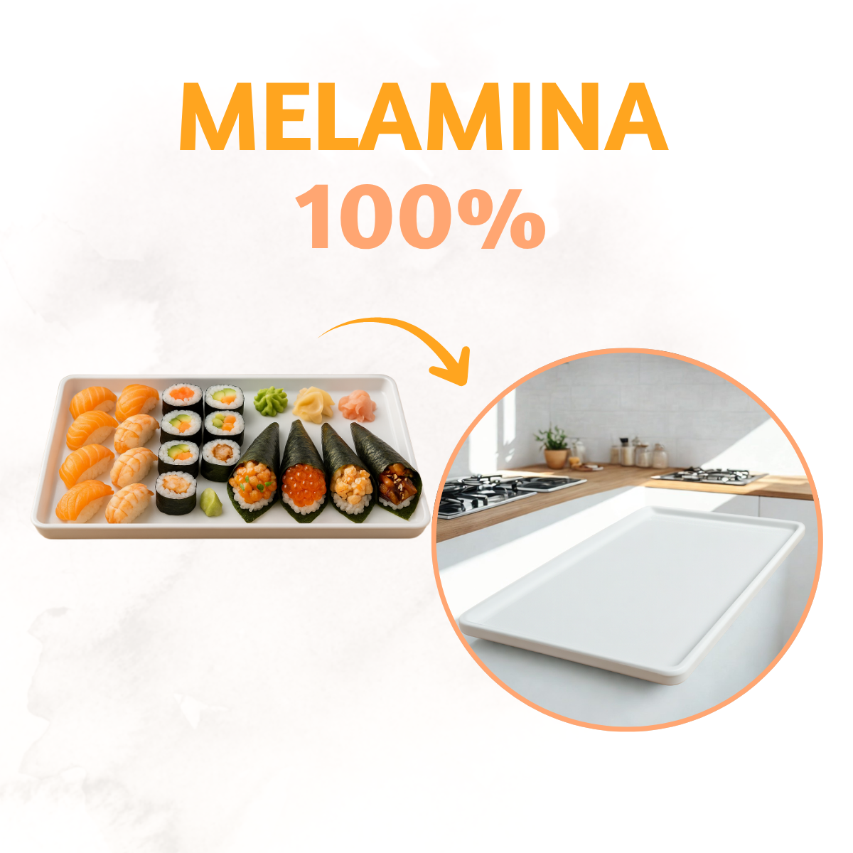 Travessa Melamina Retangular Empilhavel