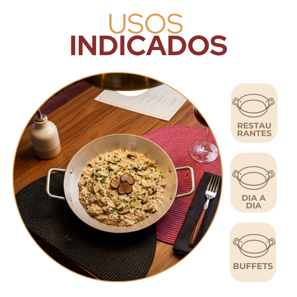 Frigideira Pergaminho N20 Servir Risoto Entradas 800ml