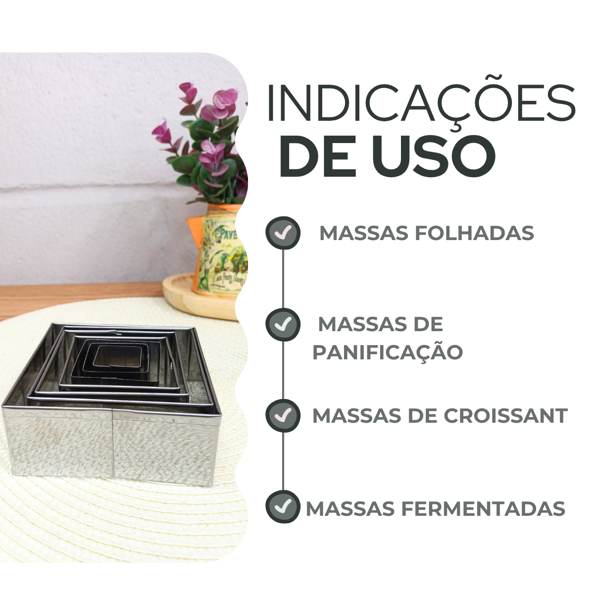 Jogo Cortador Quadrado Aço Inox 7 peças