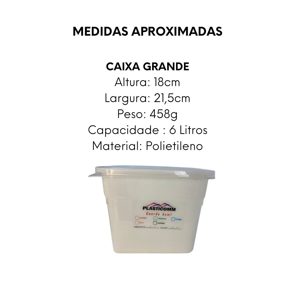 Caixa Organizadora Grande 6L Polietileno Plastcom