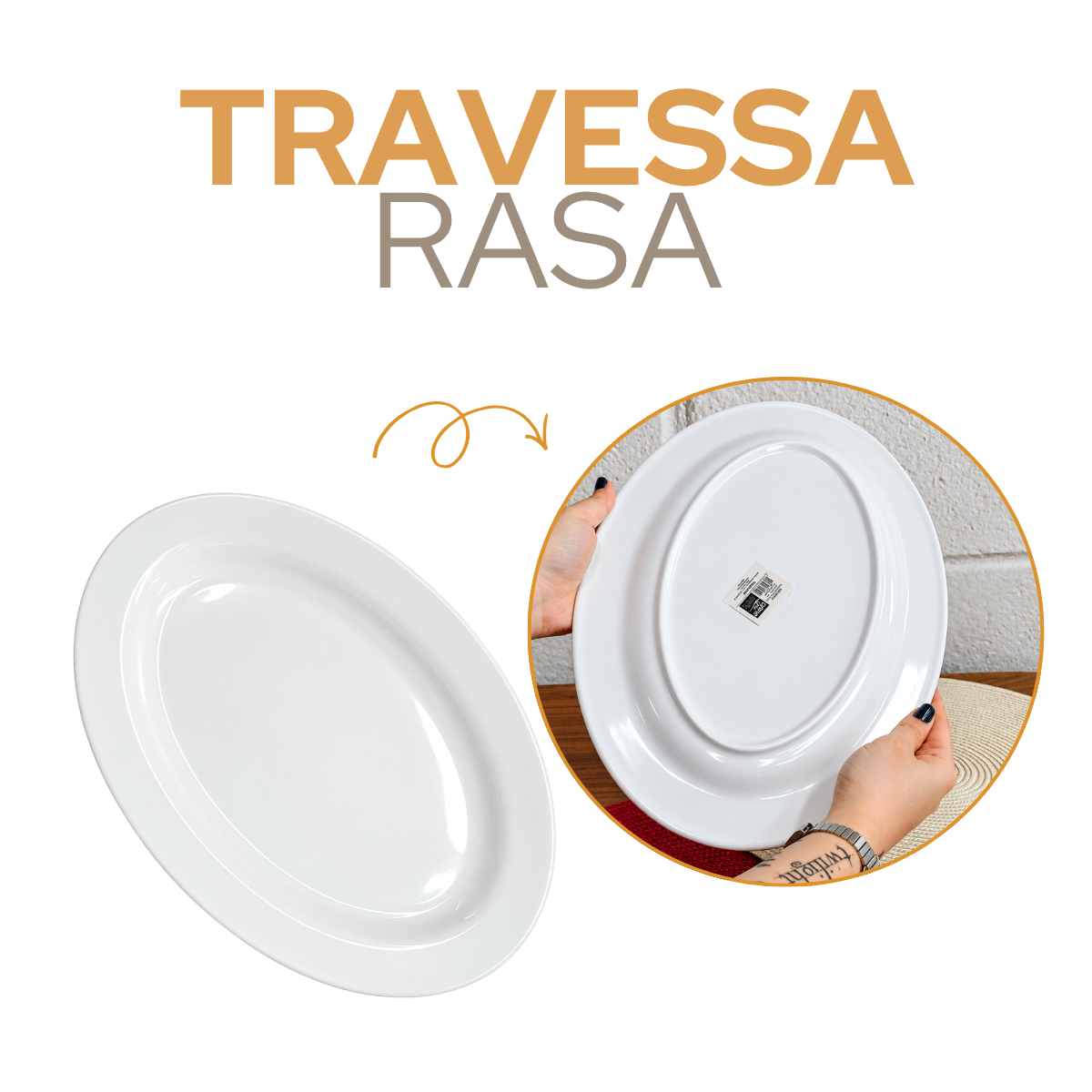 Travessa Oval Melamina 35cm Servir