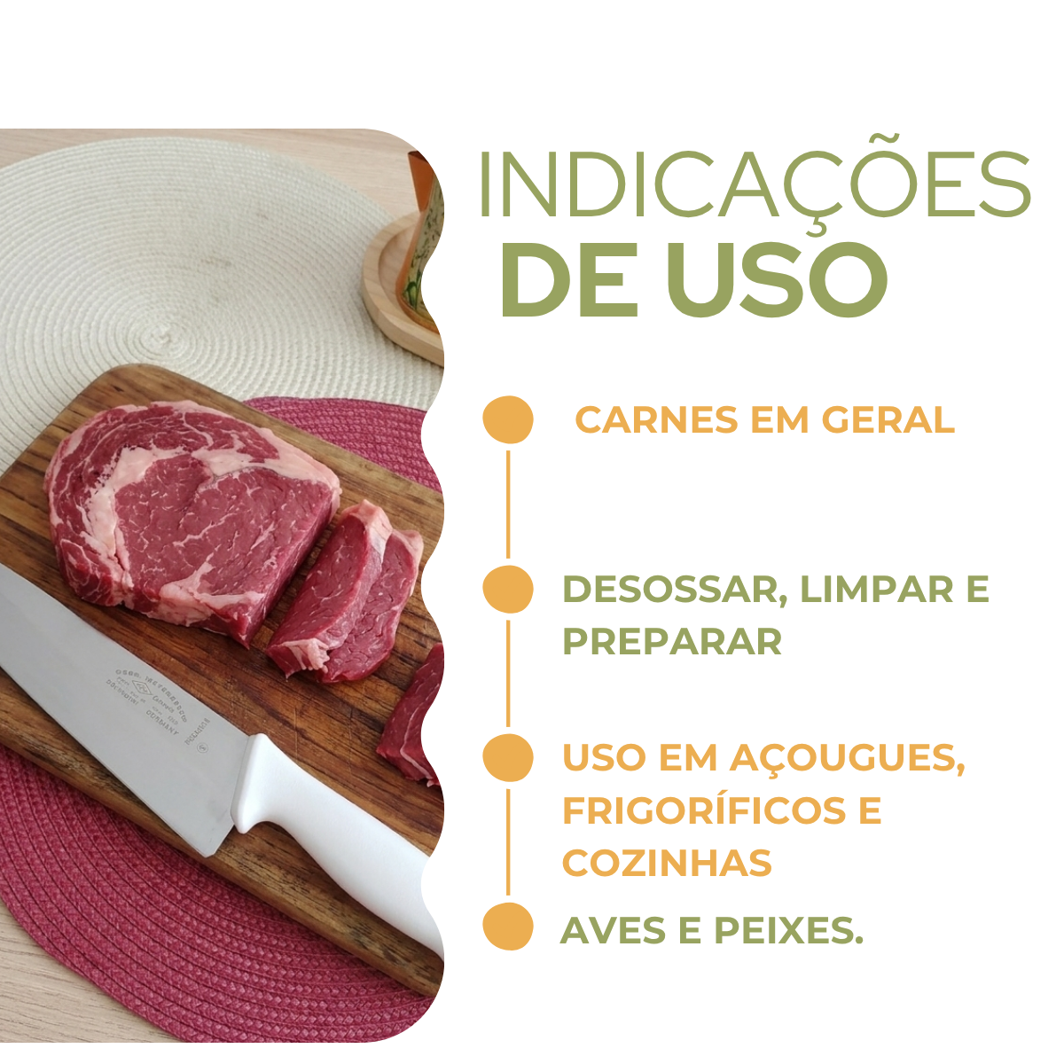 Faca Cheff Cabo Branco 10°