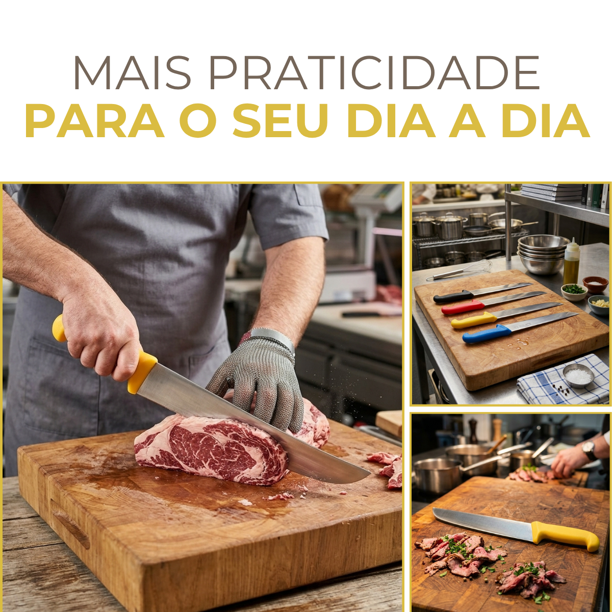 Faca Carne 12° Cabo Amarelo