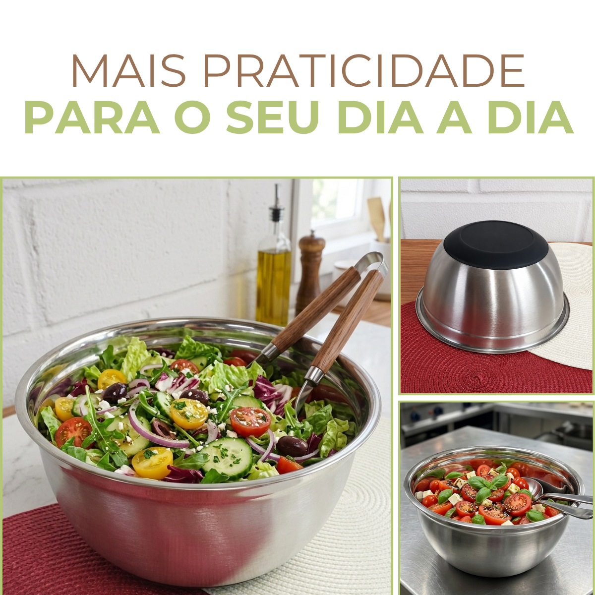 Tigela Bowl Semplice 26cm Aço Inox