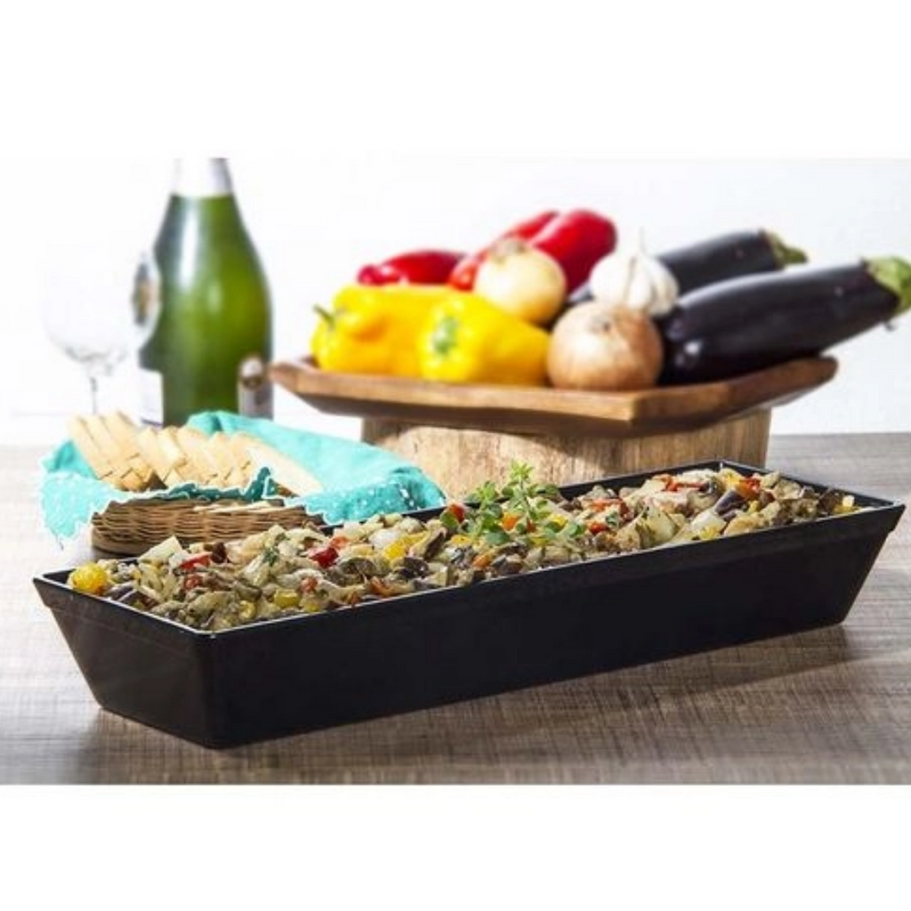 Travessa Stillo Retangular 4L Preta Polipropileno VemPlast