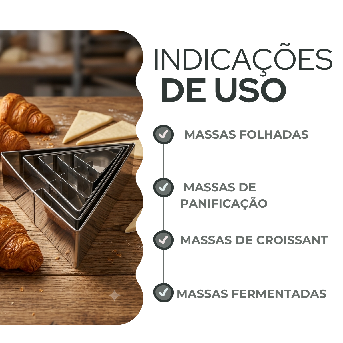 Jogo Cortador Croissant Aço Inox 6 Peças