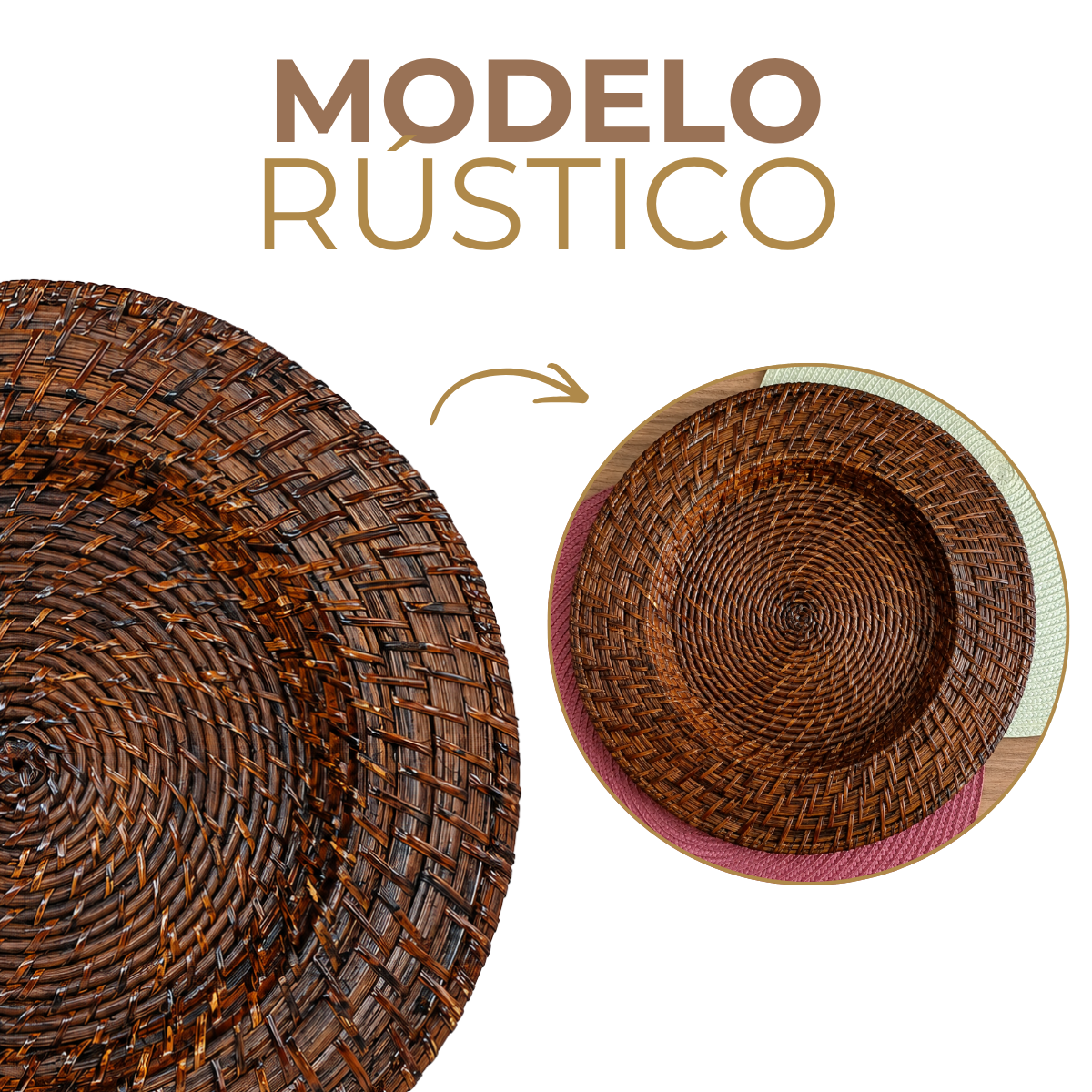 Sousplat Escuro Rattan 32cm