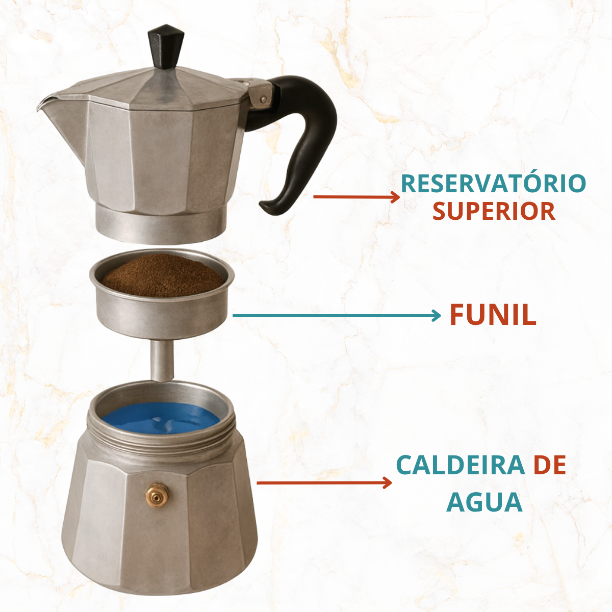 Cafeteira Italiana alumínio 300ml