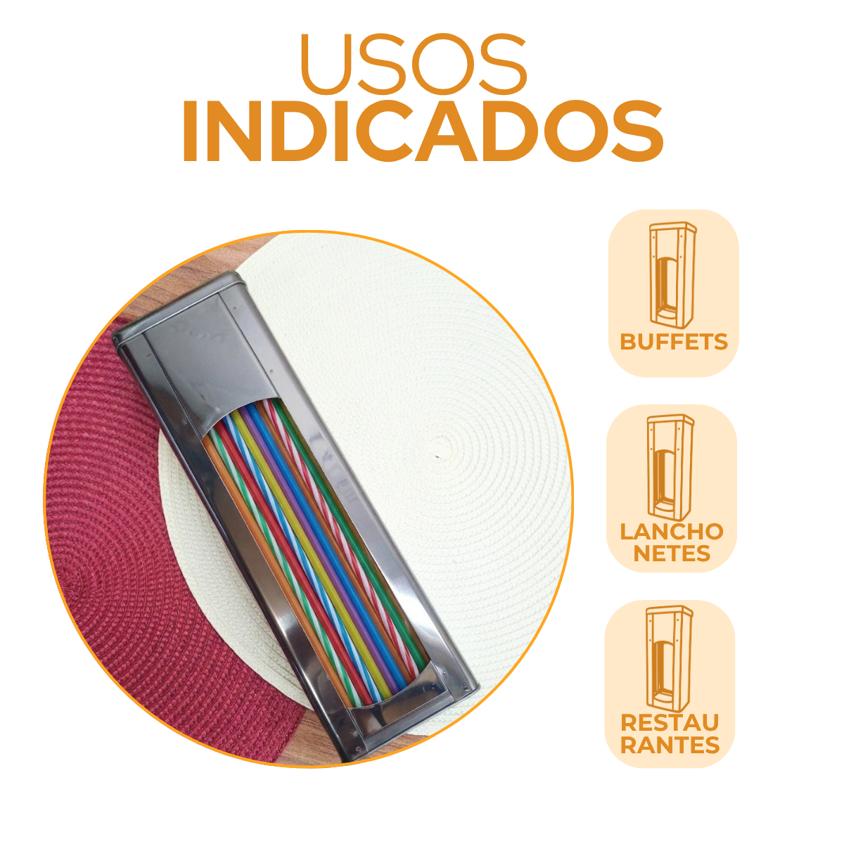 Porta Canudos Aço Inox