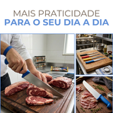 Faca Carne 12° Aço Inox Azul