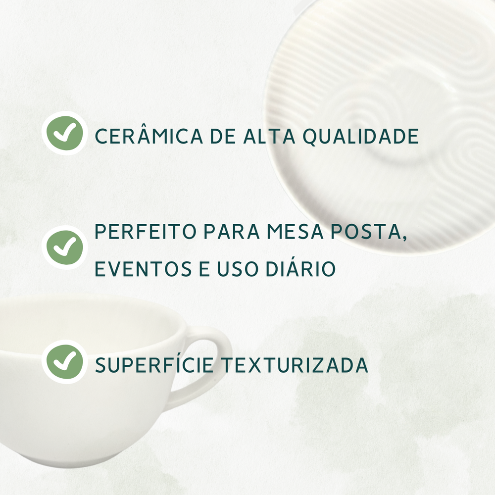 Xicara Chá Com Pires Zen 200ml - A Gourmet