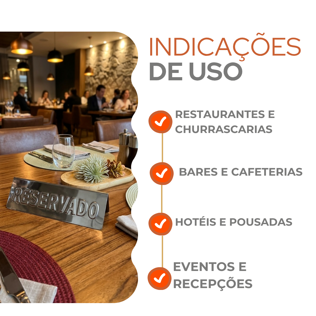 Placa Reservado Aço Inox Grande