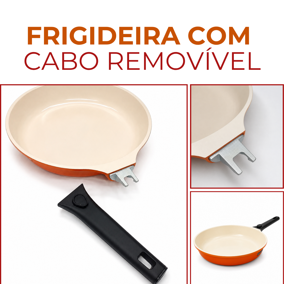 Frigideira Laranja Sem Tampa 28cm