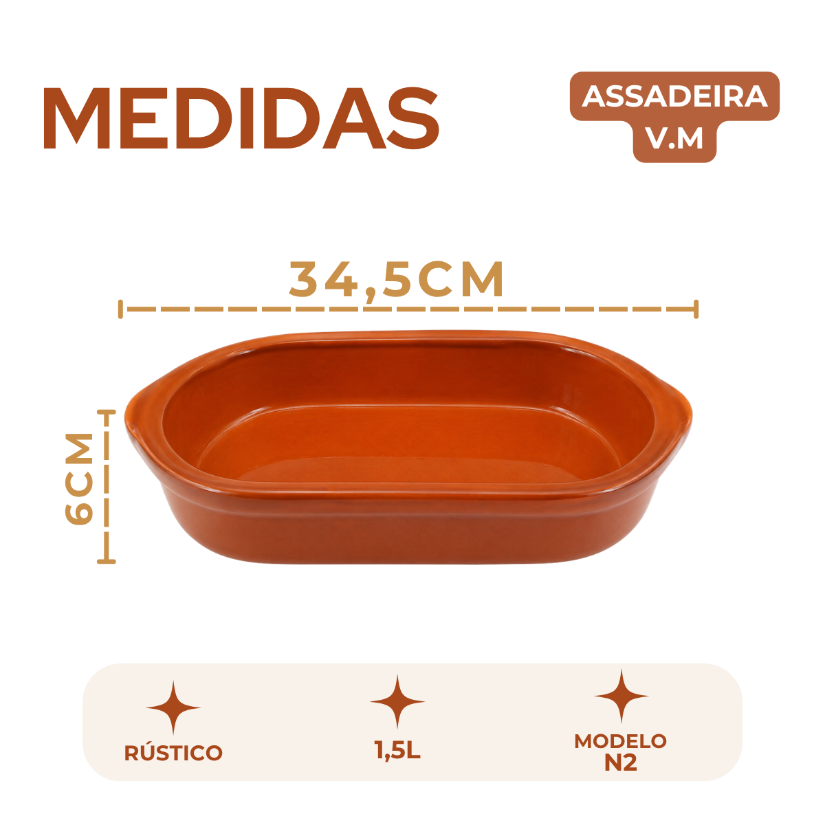 Assadeira Oval Barro 1,7L