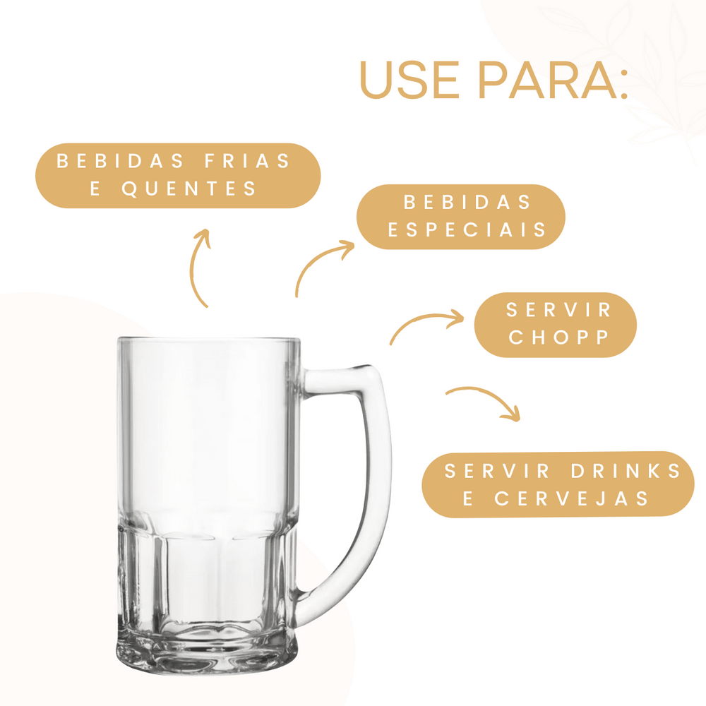 Caneca de Vidro Jade 340ml - A Gourmet