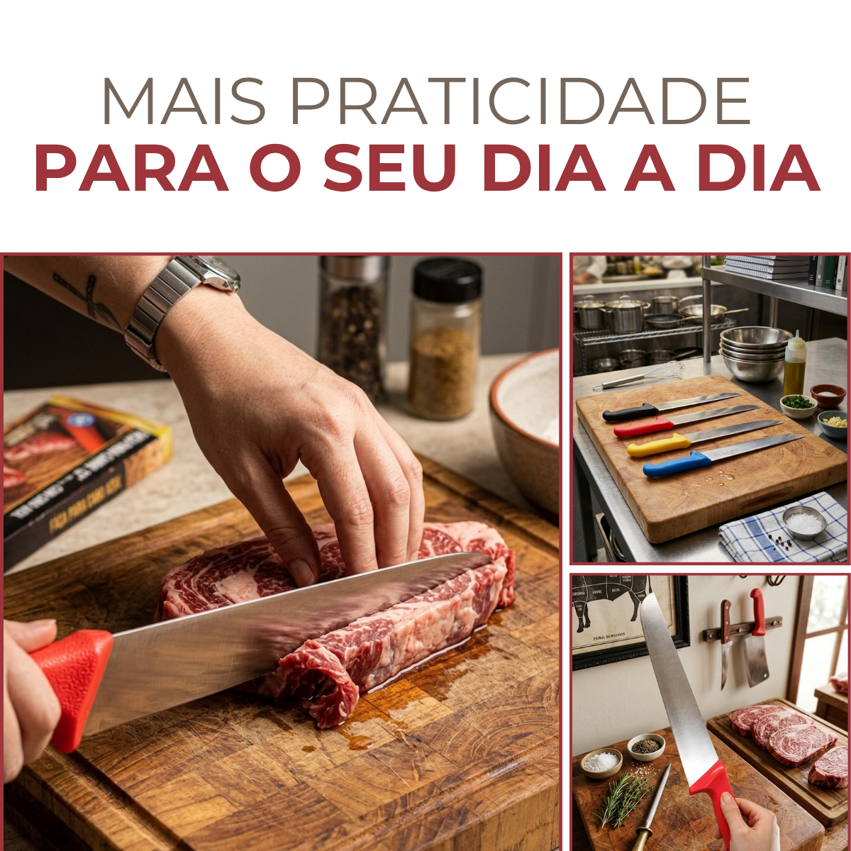 Faca Carne 12° Cabo Vermelho