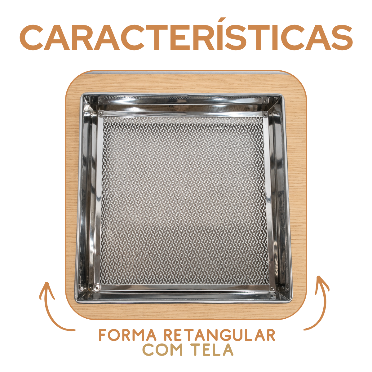 Forma quadrada com tela 40cm escorredor de fritura