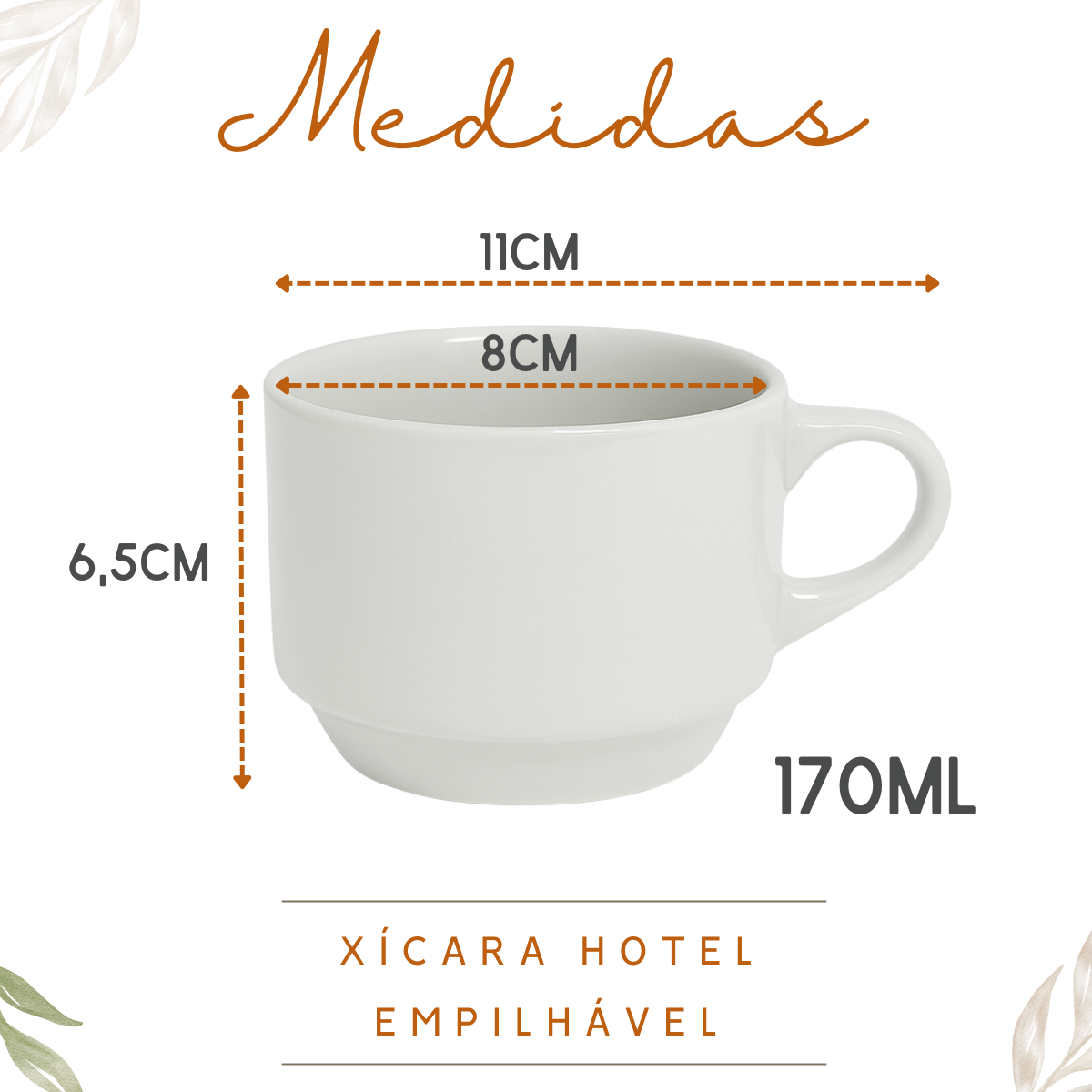 Xicara de chá 170ml empalhável BelaVista Xicara de Chá