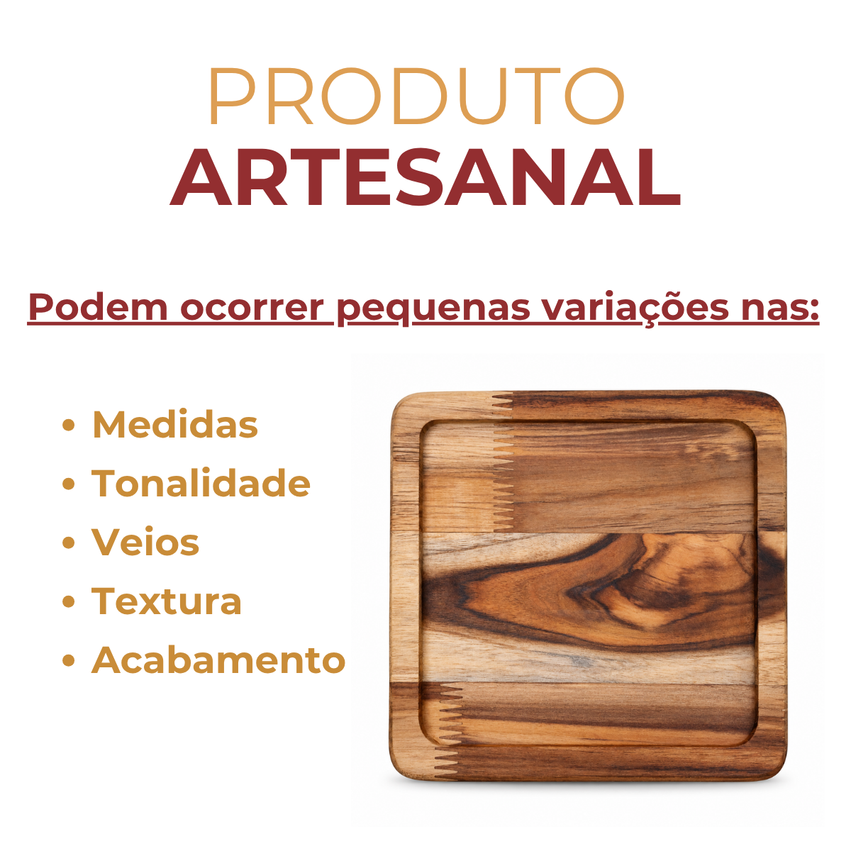Tabua Madeira Quadrada Petisqueira