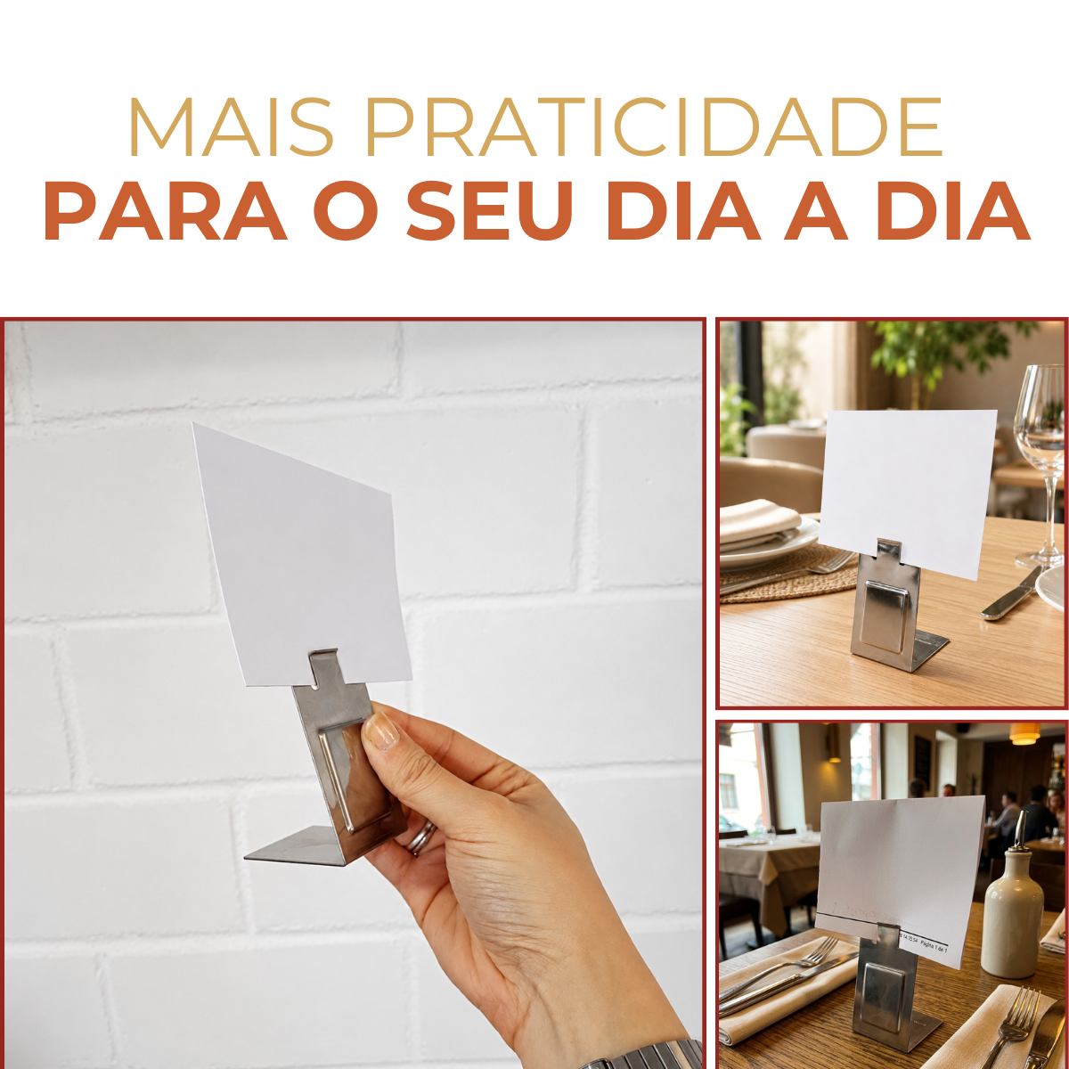 Porta Menu Aço inox