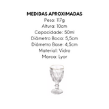 Taça Licor de Vidro Com Filete de Ouro Lyor