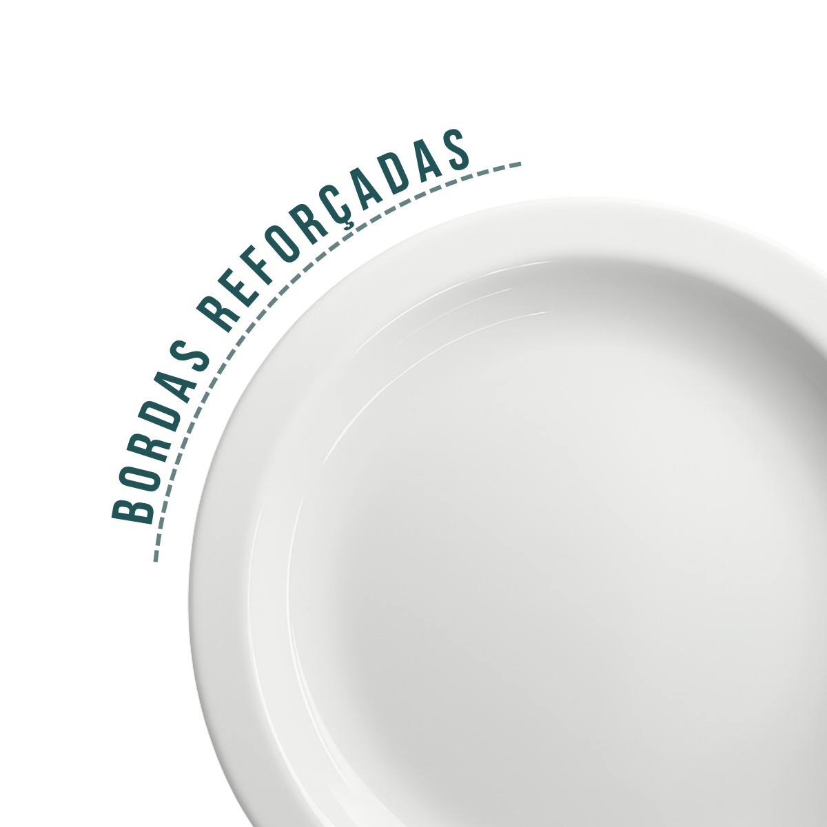 Prato Porcelana Raso Peso Kilo Certo 880g Almoço Branco