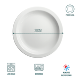 Prato Porcelana Raso Peso Kilo Certo 880g Almoço Branco