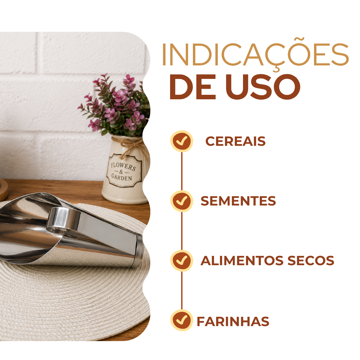 Concha de Cereais Aço Inox 1kg