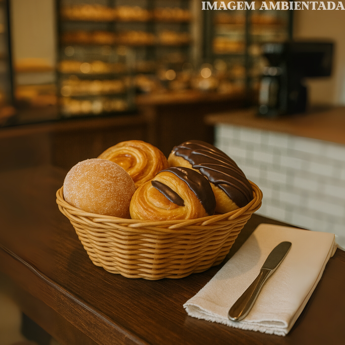 Cesto Oval Sintética Bege Polietileno