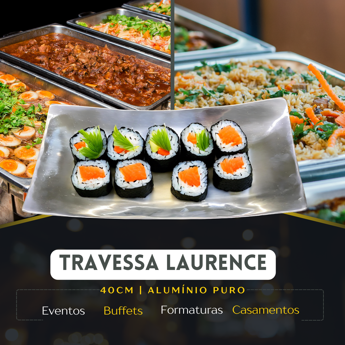 Centro de Mesa Dec Laurence Alumínio Puro - A Gourmet