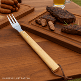 Garfo Churrasco Aço Inox Cabo Madeira