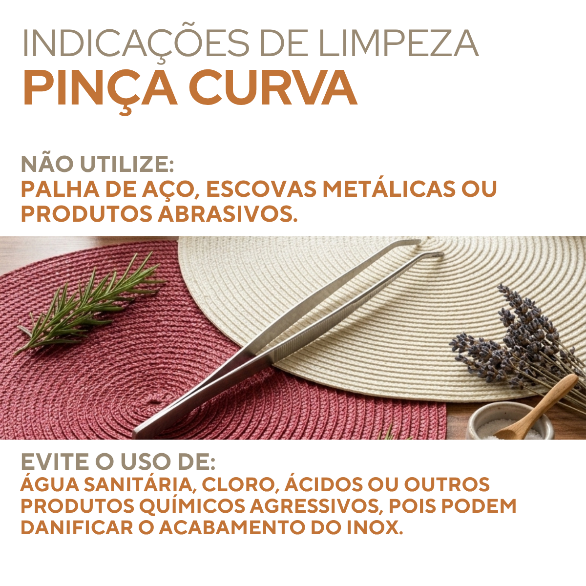 Pinça Culinária Ponta Curva 30cm