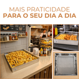 Forma quadrada com tela 40cm escorredor de fritura