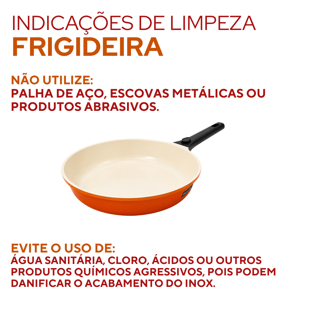 Frigideira Laranja Sem Tampa 28cm
