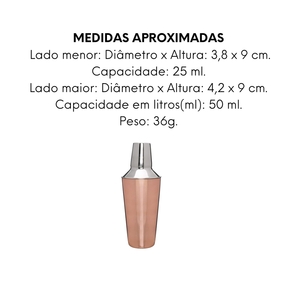 Coqueteleira 500ml em aço inox de Bronze Mimo Style