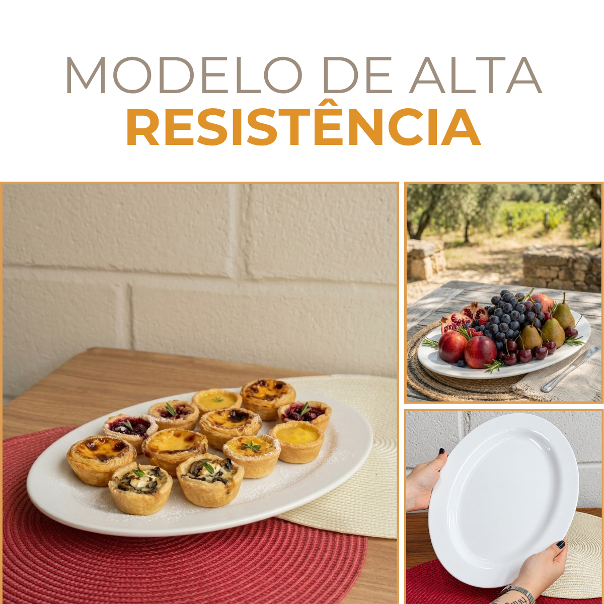 Travessa Oval Melamina 35cm Servir
