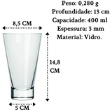 Copo ilhabela de Vidro 400ml Nadir