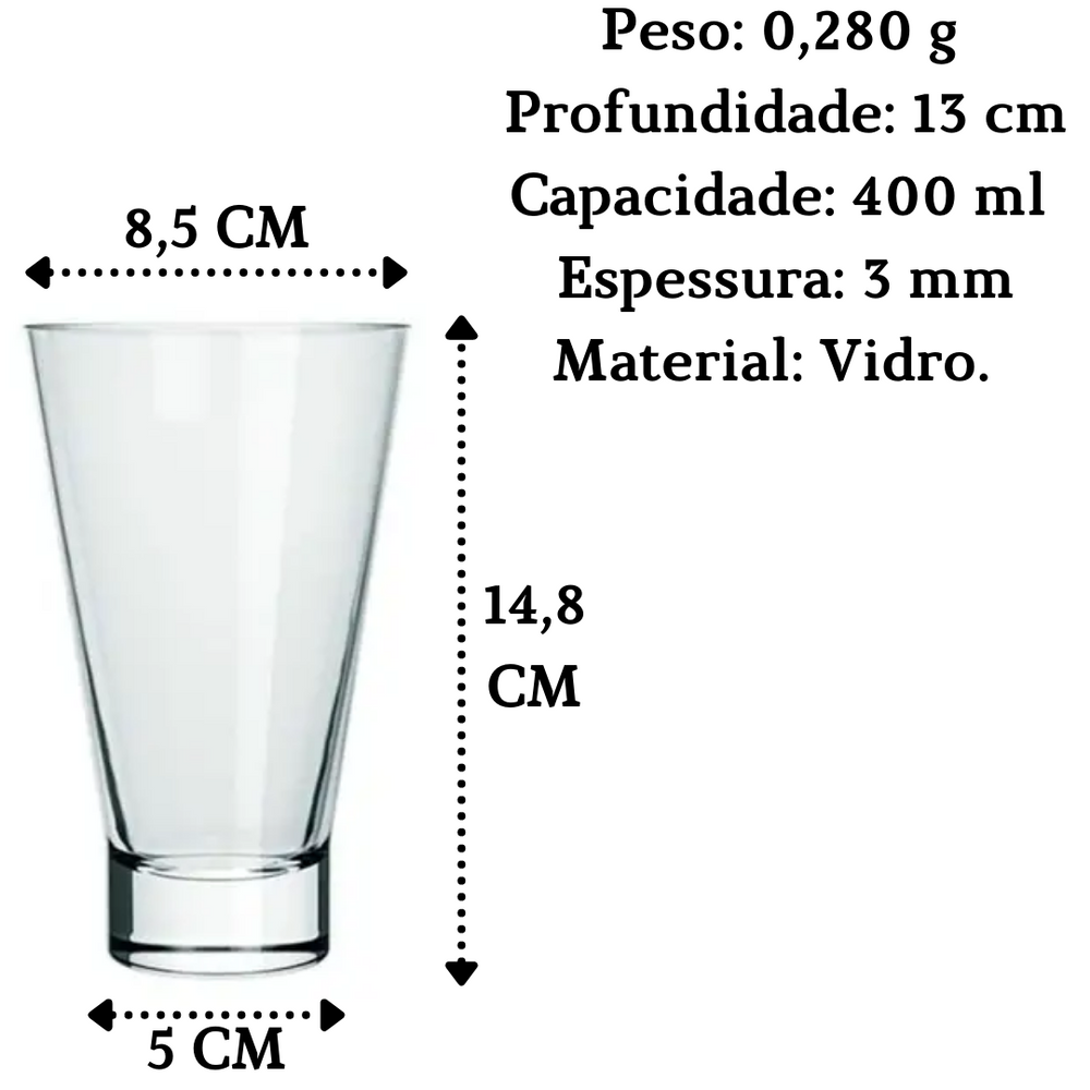 Copo ilhabela de Vidro 400ml Nadir
