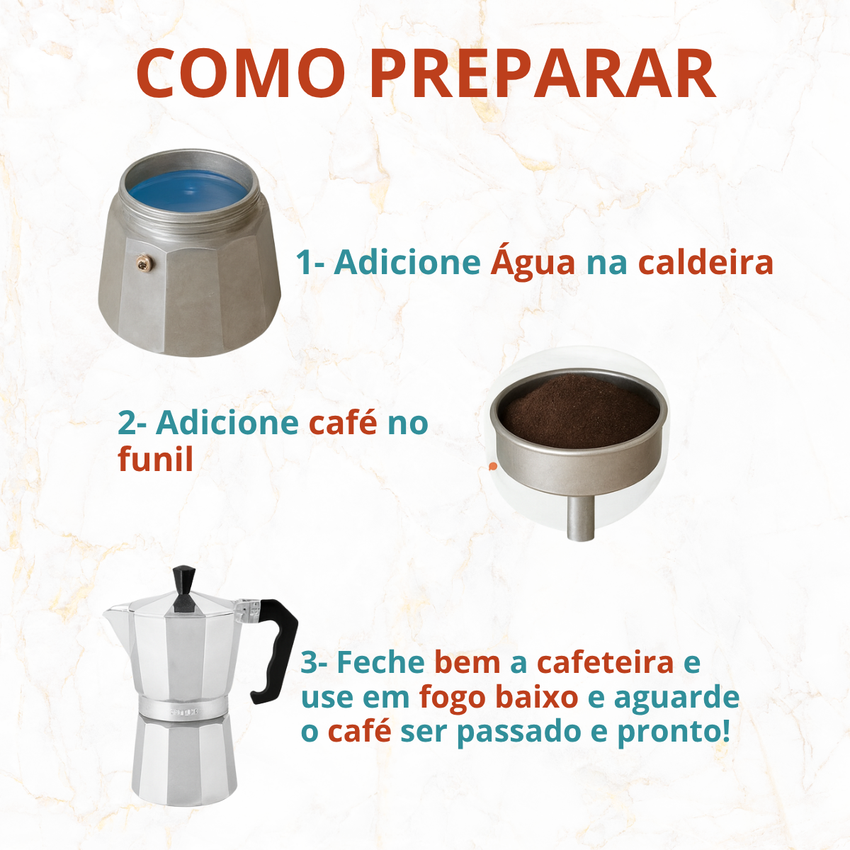 Cafeteira Italiana alumínio 300ml