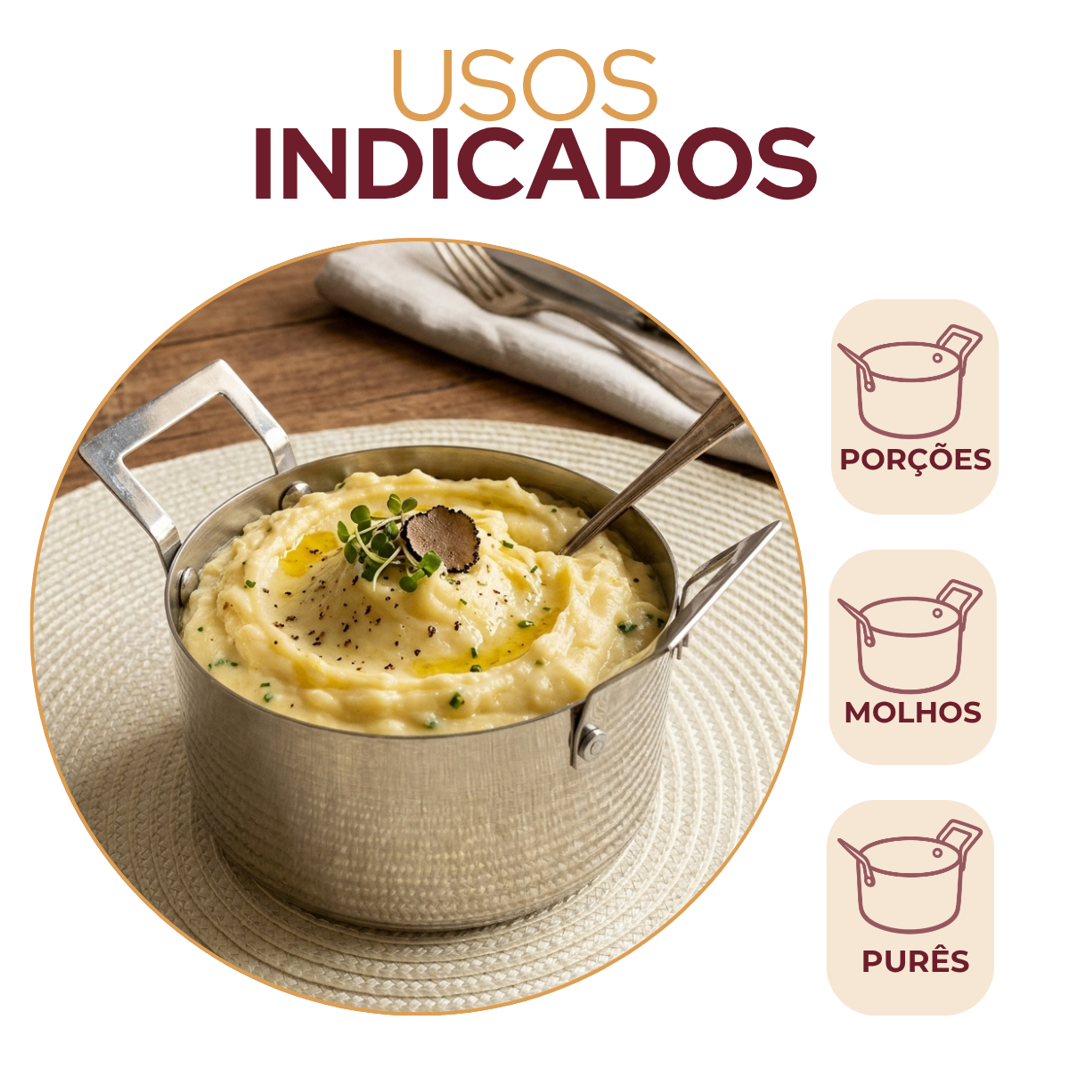 Mini Caçarola Servir Aço Inox 550ml