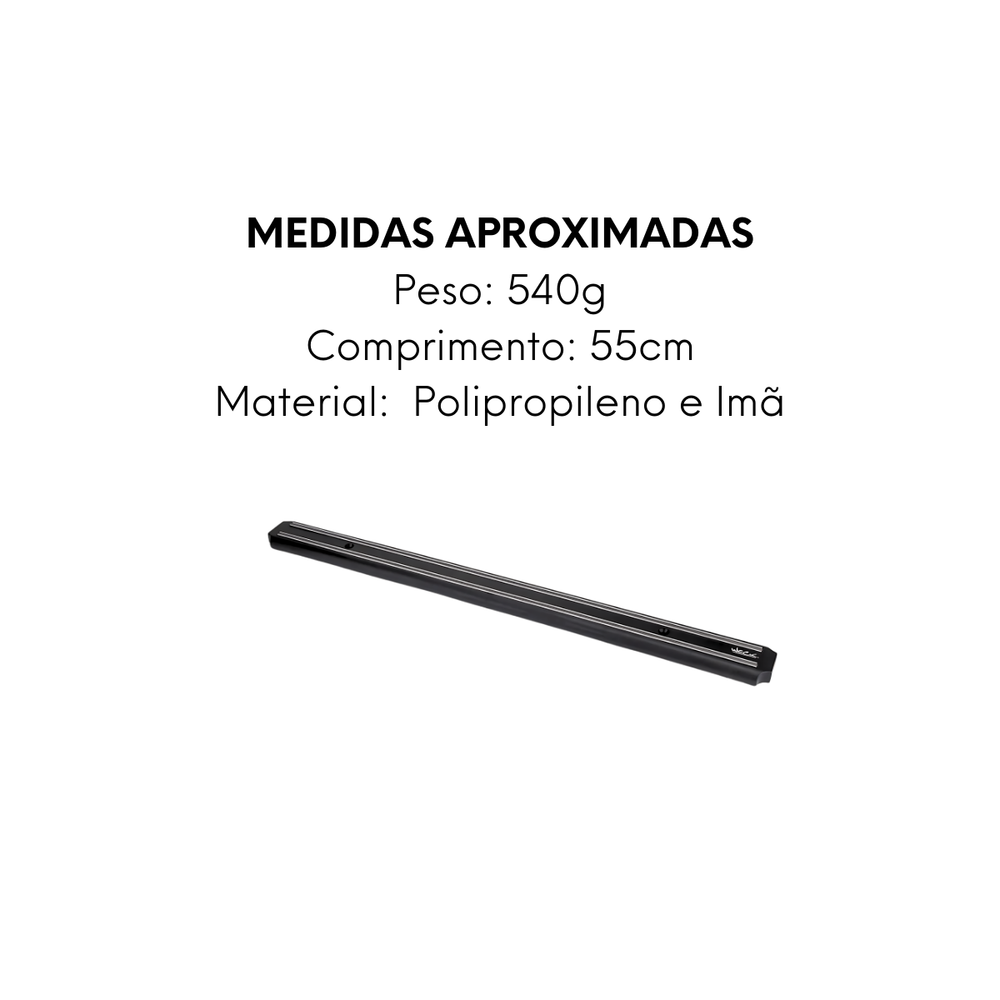 Barra Magnética 55cm de Polipropileno - A Gourmet