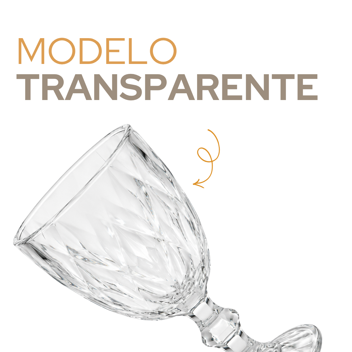 Taça Vidro Transparente Diamond 325ml