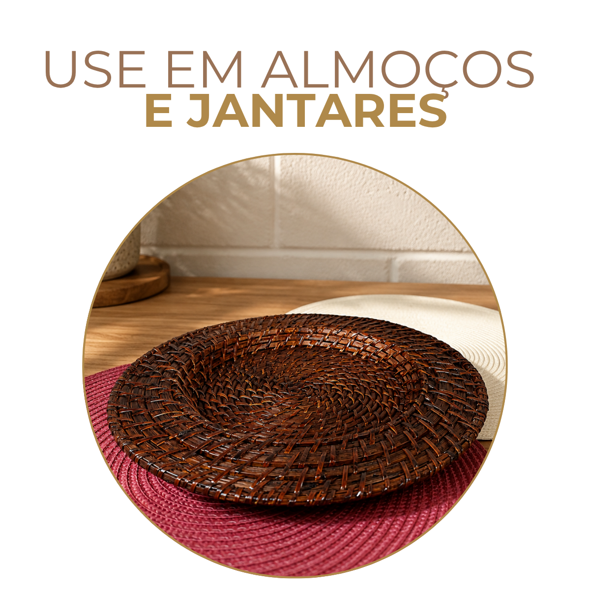 Sousplat Escuro Rattan 32cm