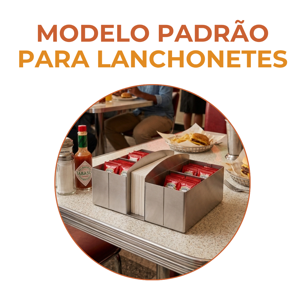 Porta Sache Guardanapo Aço Inox