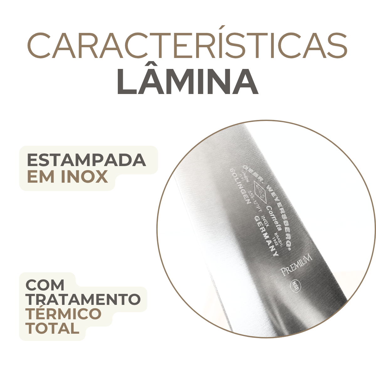 Faca Carne 12° Cabo Preto