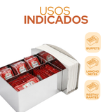 Porta Sachê e Guardanapo em Aço inox Servir