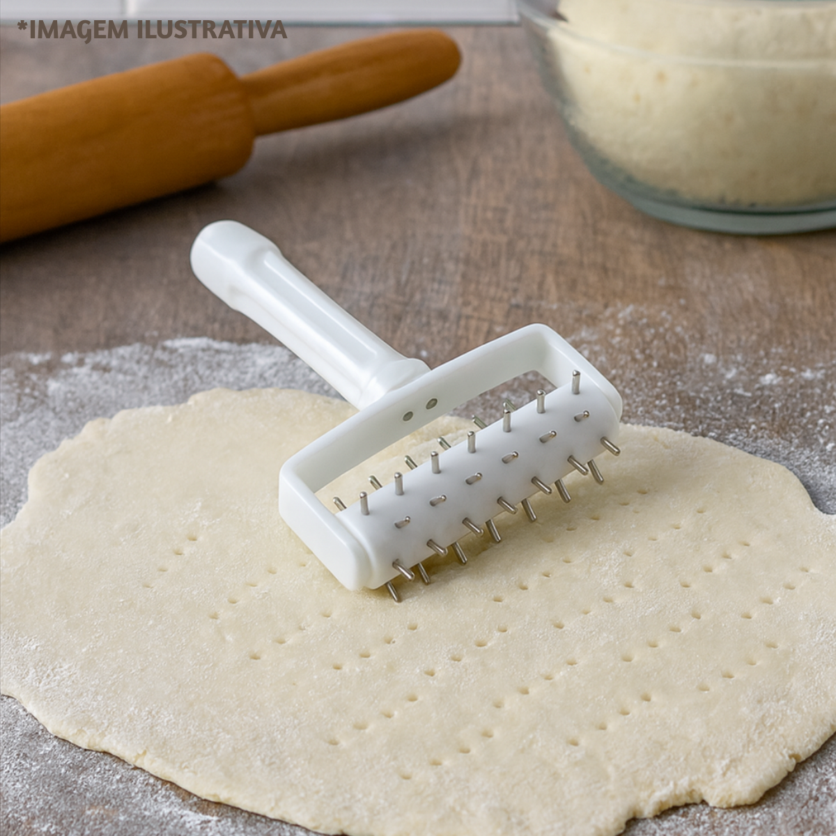 Rolo furador massas inox