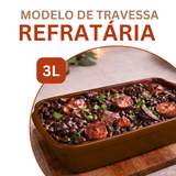 Travessa Retangular Ceramica Refratária
