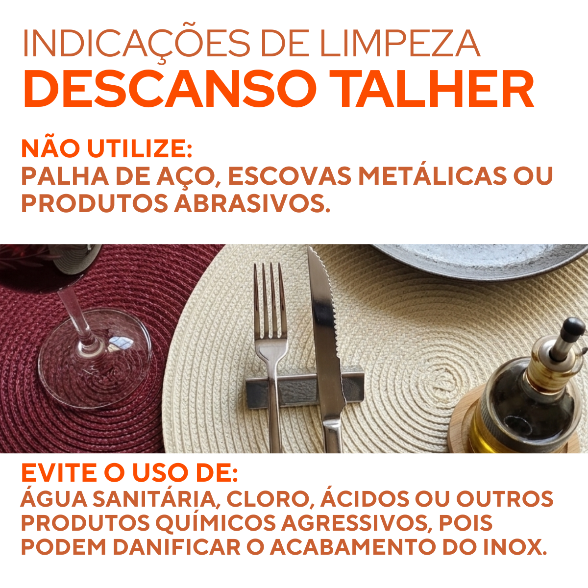 Descanso Talher Mesa Aço Inox