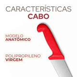 Faca Carne 12° Cabo Vermelho
